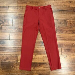 Redvanly Bradley Pull-On Golf Pants Men’s M Maroon Stretch Chino 32 Inseam